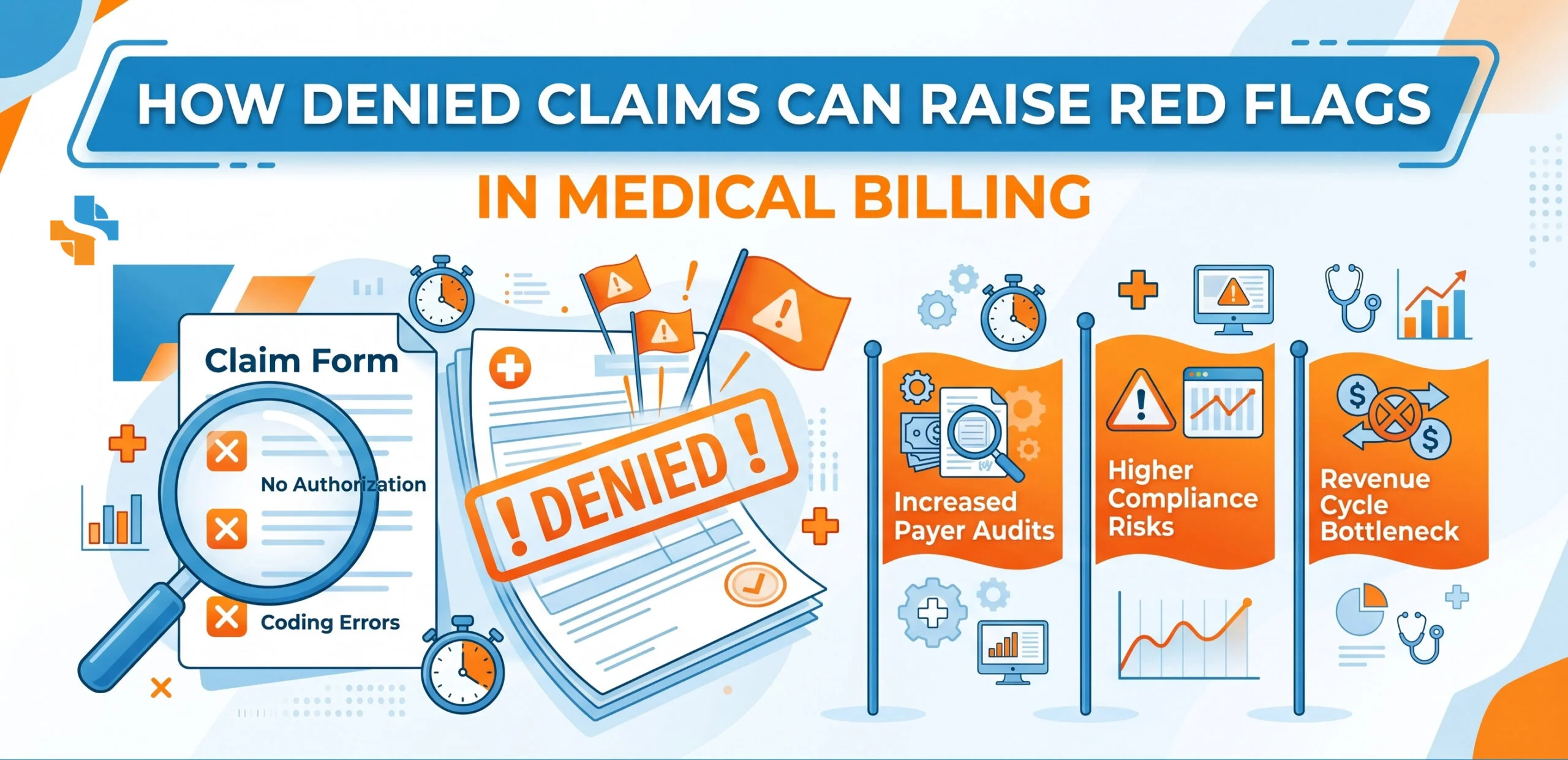 This image is about How Denied Claims Raise Red Flags in medical billing